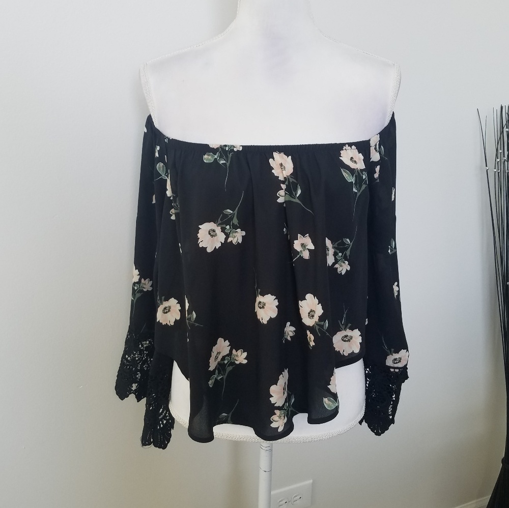 Black off the shoulder long sleeve